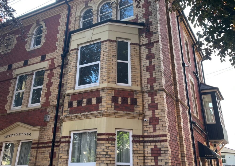 front of refurbished building