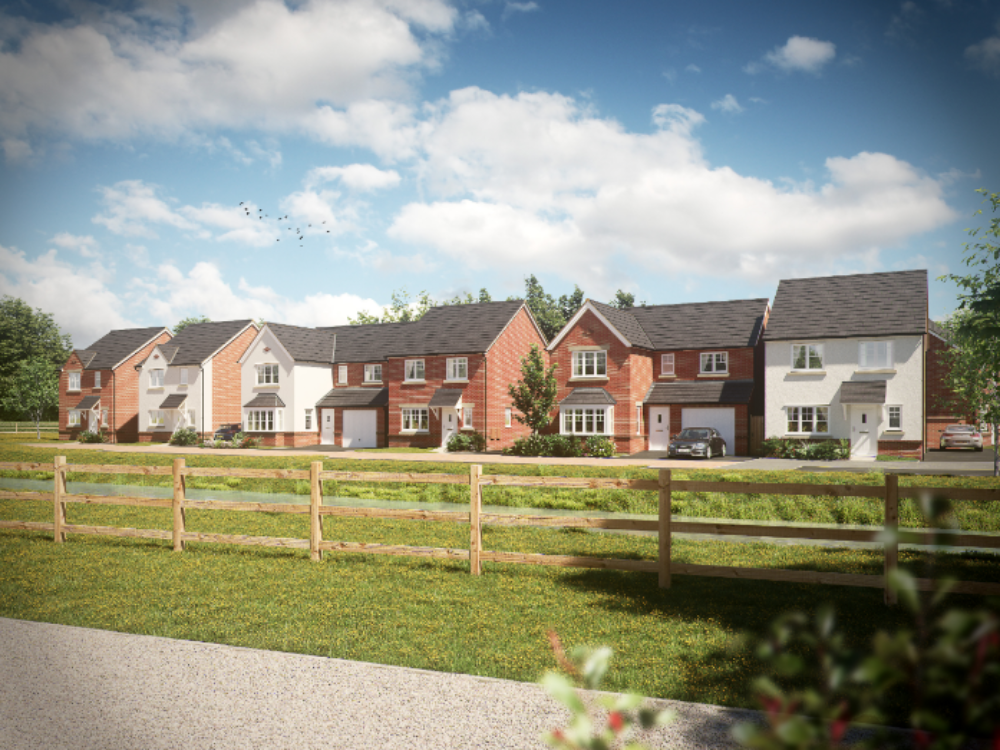 CGI image of housing Bryn Serth