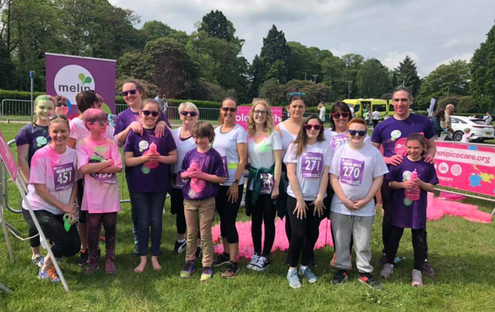 Team wearing charity t-shirts