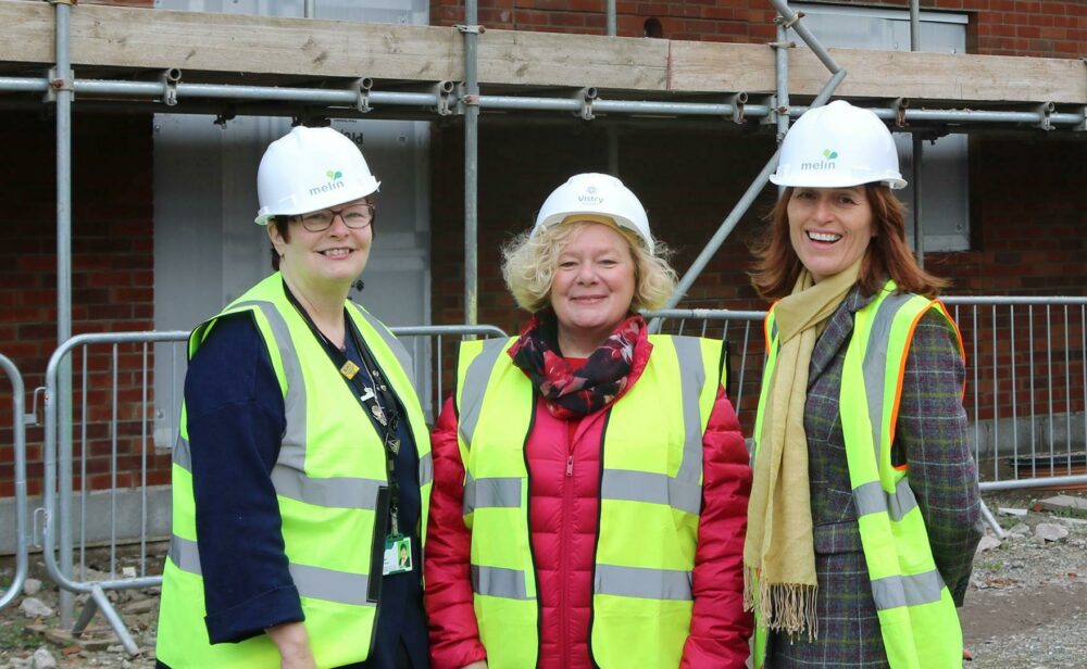 Paula Kennedy, Marc Thompson, Jane Mudd at the Tredegar Court site