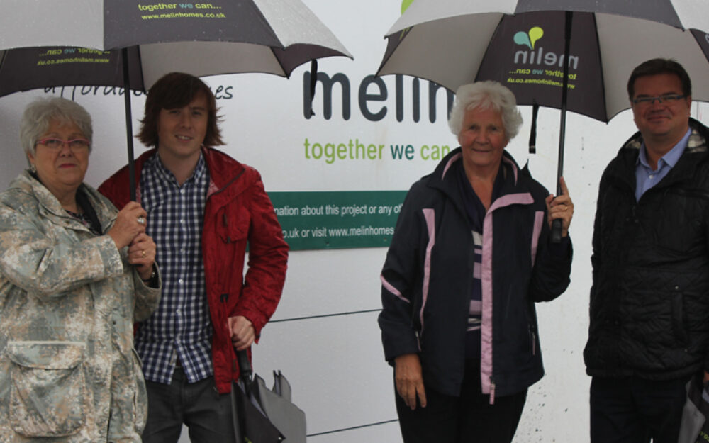 Margaret Spencer, David Daniels, Gwyneira Clark and Mark Gardner at the new site.