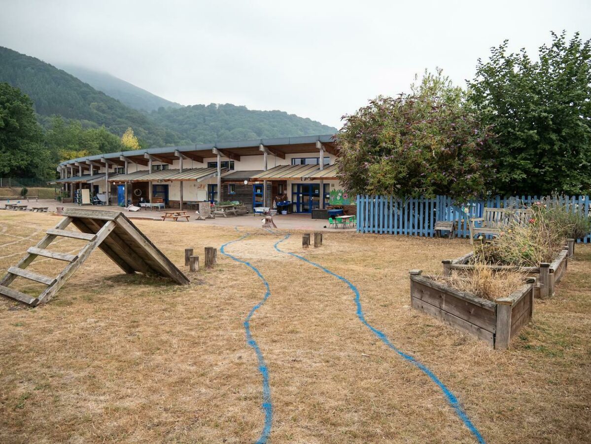 Picture of the grassed area before work took place