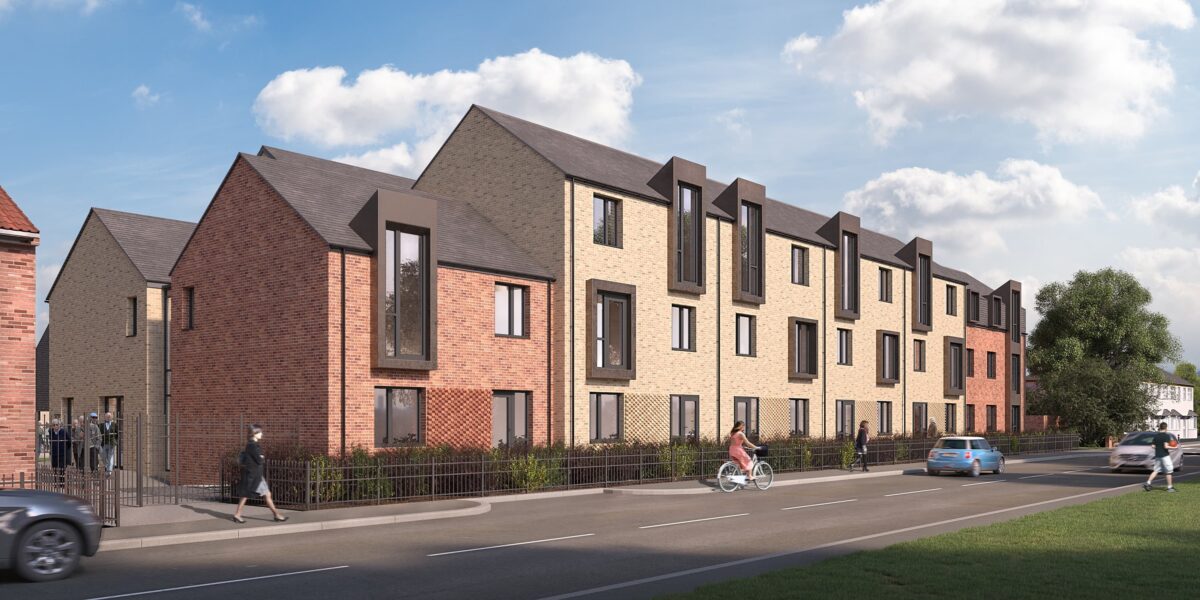 A computer generated image of a new housing development
