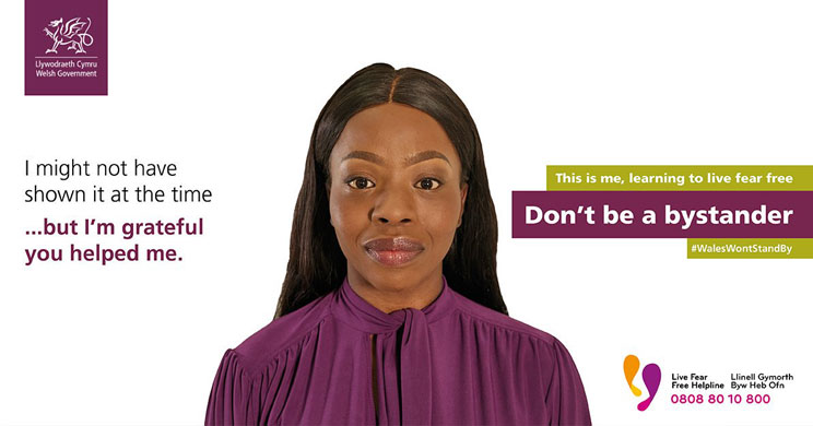 Image shows a woman with the subtitle: This is me, learning to live fear free.