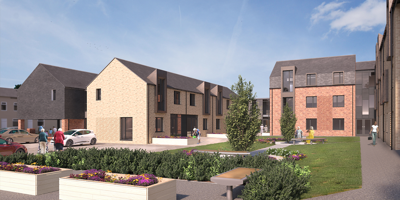 architects drawing of new sheltered homes